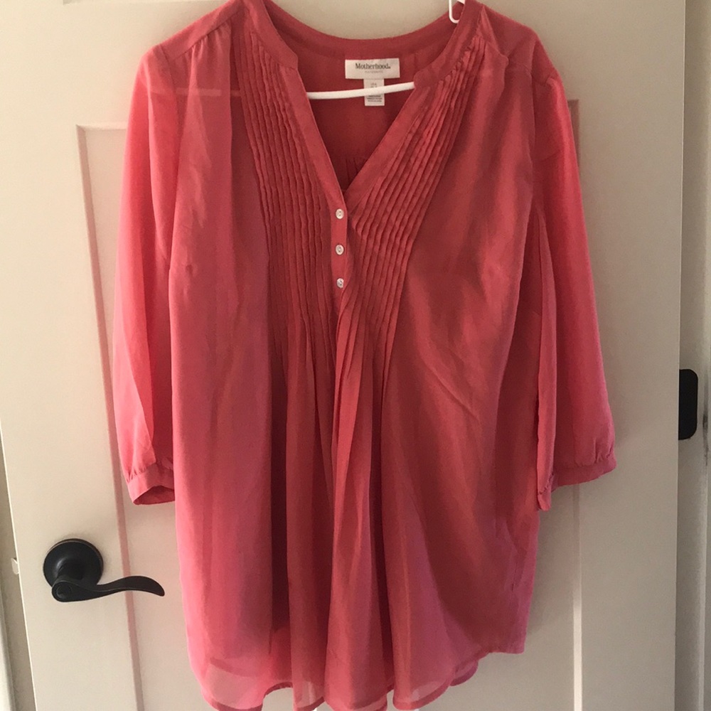 Motherhood Maternity Coral button down blouse